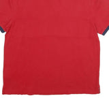 TOMMY HILFIGER Mens Red & White Short Sleeve Polo Shirt L Cotton Casual