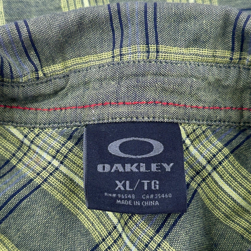 Oakley Checked Flannel Shirt - XL Green Cotton
