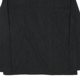 CALVIN KLEIN Mens Black Plain Pullover Jumper Crew Neck Polyester Blend L Zip