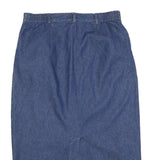 CLASSIC ELEMENTS Womens Blue Denim Midi Cotton Blend Straight Skirt M Casual