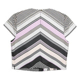 TED BAKER Womens Black & Pink Printed Short Sleeve Round Neck Top S Stylish