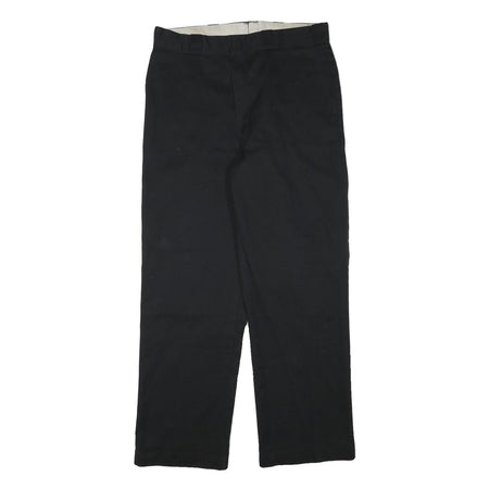 DICKIES Mens Black Regular Fit Straight Leg Trousers W34 L31 Workwear Zip