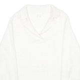 H&M Womens White Plain Jumper Collared Basic Knit S Soft Comfortable Stylish