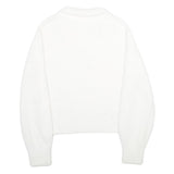 H&M Womens White Plain Jumper Collared Basic Knit S Soft Comfortable Stylish