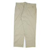 DICKIES Mens Cotton Blend Beige Relaxed Straight Trousers W38 L28 Workwear Zip
