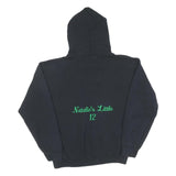 Mens Black Cotton Hoodie Greek Letter Pullover S Embroidered Vintage Style