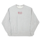 CHAMPION Mens Grey Crew Neck XL Logo Print Cotton Blend Sweatshirt Pullover