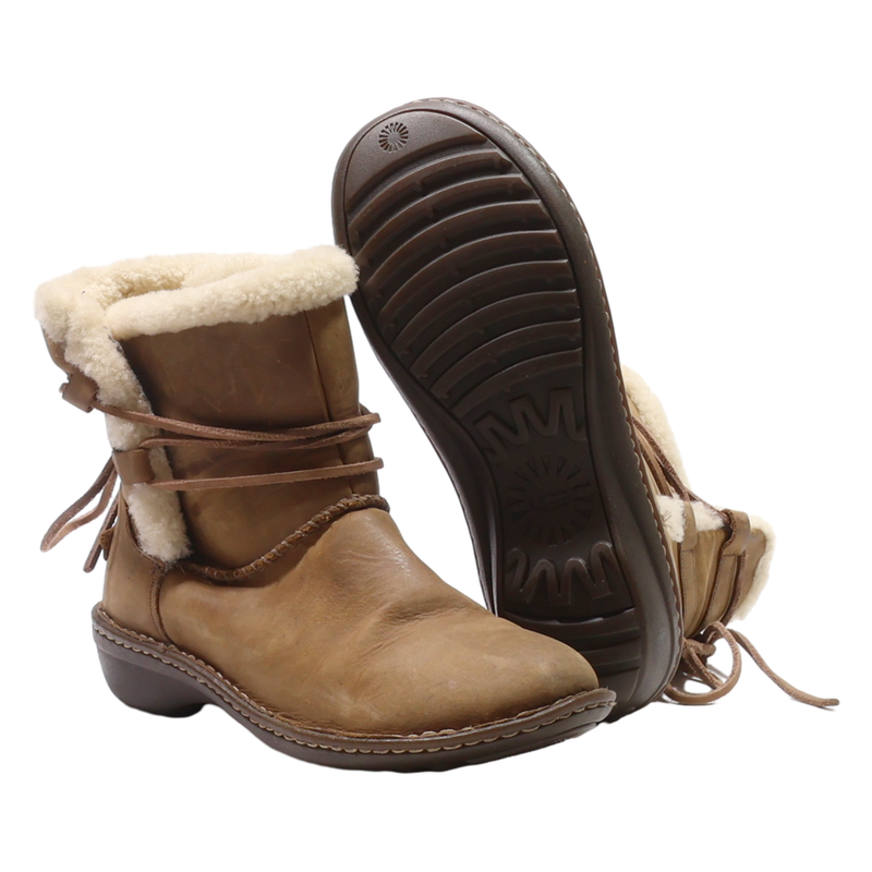 UGG Snow Boots Brown Suede Womens UK 7.5