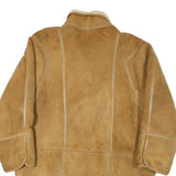 MARSIL Womens Beige Suede Shearling Button Jacket L Soft Comfortable Warm