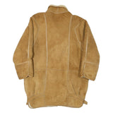 MARSIL Womens Beige Suede Shearling Button Jacket L Soft Comfortable Warm