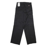 DICKIES Womens Cotton Blend Black Regular Straight Trousers W29 L31 Workwear Zip