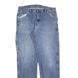 DICKIES Mens Blue Regular Fit Straight Denim Jeans W34 L34 Workwear Zip Closure