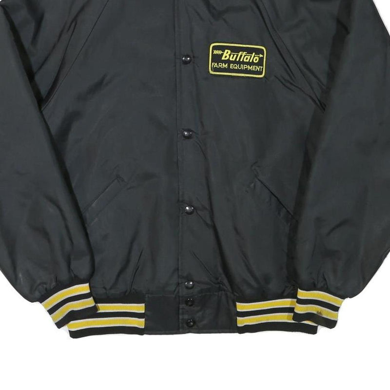 SABLE Mens Black & Yellow Buffalo Farm Equipment Button Jacket L Polyester Blend