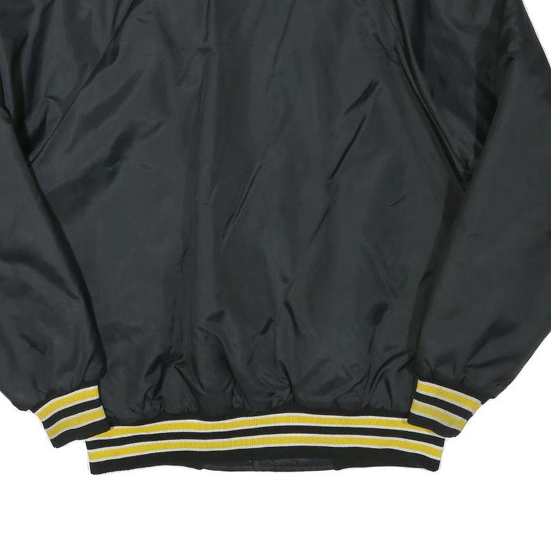 SABLE Mens Black & Yellow Buffalo Farm Equipment Button Jacket L Polyester Blend