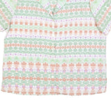 ALFRED DUNNER Womens Cream & Green Printed Short Sleeve Shirt UK 14 Lightweight