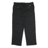 DICKIES Mens Black Classic Straight Trousers W36 L30 Workwear Zip Polyester