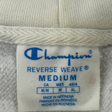 Vintage Reverse Weave Champion Hoodie - Medium White Cotton