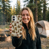 London Fog Into the woods iPhone 15 Pro Case - Lifestyle photo showing phone case in use