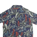 BATICK BAY Mens Blue & Red Pattern Cotton Shirt XL Tropical Print Casual