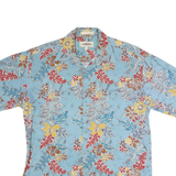 CAMPIA MODA Mens Blue Floral Short Sleeve Shirt M Cotton Summer Casual
