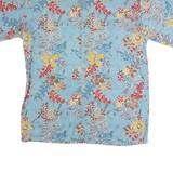 CAMPIA MODA Mens Blue Floral Short Sleeve Shirt M Cotton Summer Casual