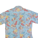 CAMPIA MODA Mens Blue Floral Short Sleeve Shirt M Cotton Summer Casual