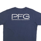 COLUMBIA Mens Blue PFG Graphic T-Shirt L Short Sleeve Crew Neck Performance