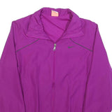 NIKE Womens Purple Jacket M Polyester Zip Plain Sportswear Casual Activewear