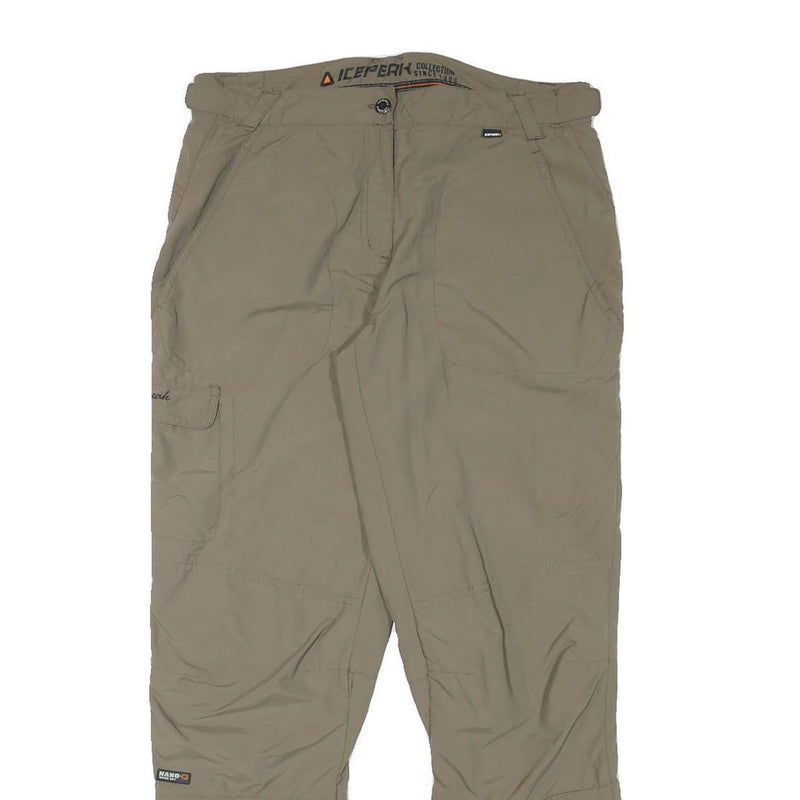 ICEPEAK Womens Polyester Blend Beige Regular Fit Trousers W32 L28 Outdoor Zip
