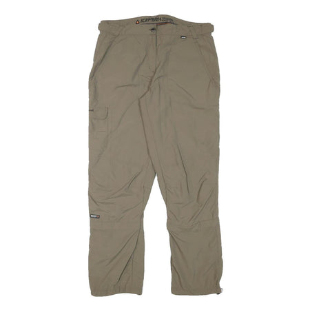 ICEPEAK Womens Polyester Blend Beige Regular Fit Trousers W32 L28 Outdoor Zip