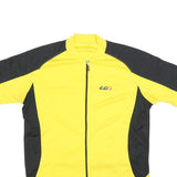 LG Mens Yellow & Black Zip Front Cycling T-Shirt L Short Sleeve Crew Neck