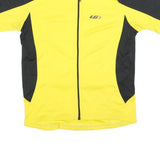 LG Mens Yellow & Black Zip Front Cycling T-Shirt L Short Sleeve Crew Neck