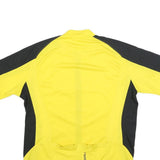 LG Mens Yellow & Black Zip Front Cycling T-Shirt L Short Sleeve Crew Neck