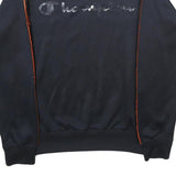 CHAMPION Mens Black & Orange Logo Crew Neck S Sweatshirt Polyester Blend Casual