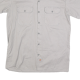 DICKIES Mens Grey Workwear Shirt Short Sleeve M Cotton Button Pockets