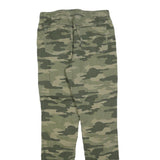 SKATE NATION Mens Cotton Blend Green Camouflage Slim Drawstring Trousers W32 L32