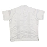 COPACABANA Mens White Polyester Short Sleeve Shirt XL Button Front Embroidered