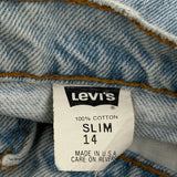 Made In USA Levis Slim Jeans - 23W 28L Light Wash Cotton