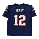 Age 14-16 Reebok New England Patriots Football Jersey - Large Blue Polyester