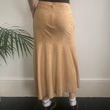 Monica Magni Midi Skirt - 29W UK 10 Beige Suede