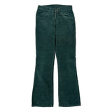 80S Levis Flared Cord Pants - 28″ Waist Green Corduroy