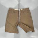 Tommy Hilfiger Pinstripe Chino Shorts - 34W 10L Beige Cotton