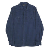 VANS Mens Blue & Black Striped Shirt S Cotton Blend Casual Button Up