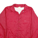 AUBURN SPORTSWEAR Mens Red Nylon Coach Jacket L Button Closure Plain Lightweight
