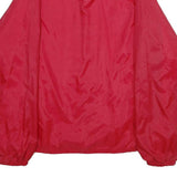 AUBURN SPORTSWEAR Mens Red Nylon Coach Jacket L Button Closure Plain Lightweight