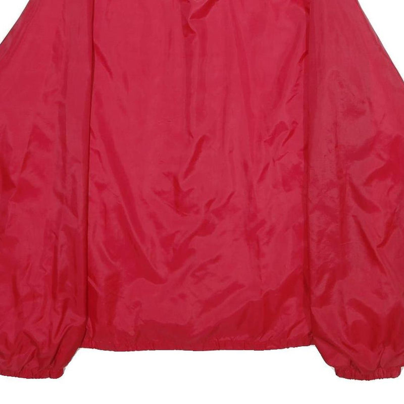 AUBURN SPORTSWEAR Mens Red Nylon Coach Jacket L Button Closure Plain Lightweight