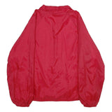 AUBURN SPORTSWEAR Mens Red Nylon Coach Jacket L Button Closure Plain Lightweight