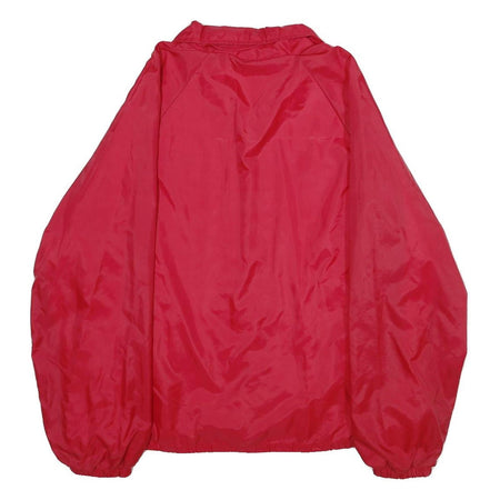 AUBURN SPORTSWEAR Mens Red Nylon Coach Jacket L Button Closure Plain Lightweight