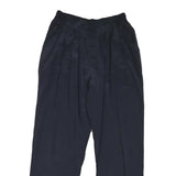 Mens Polyester Blend Navy Regular Fit Trousers W28 L30 Elasticated Waist Casual