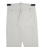 LET'S GO Mens Regular Fit Beige Cotton Trousers W40 L32 Casual Outdoor Zip